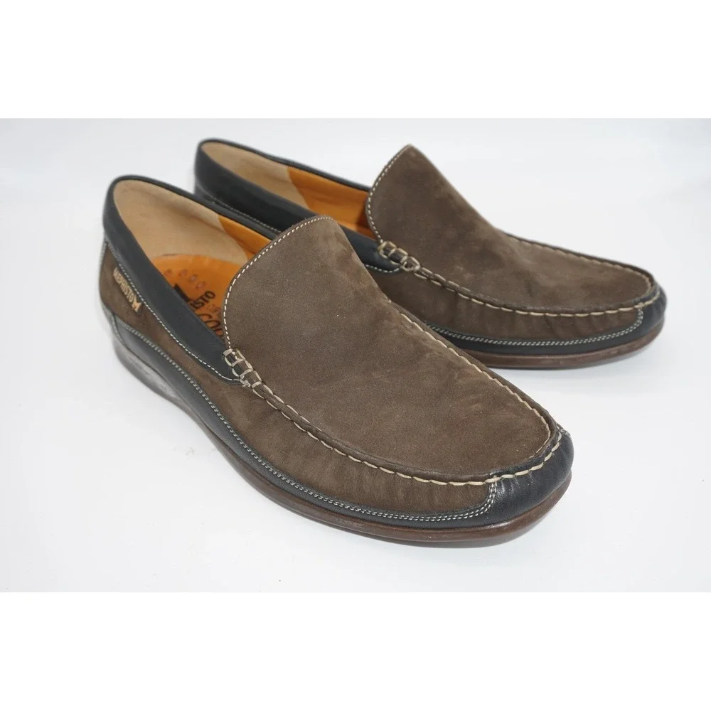 Mephisto‎ Cool-Air Loafers Mens 8.5 Brown Leather Slip On Comfort Casual Shoes